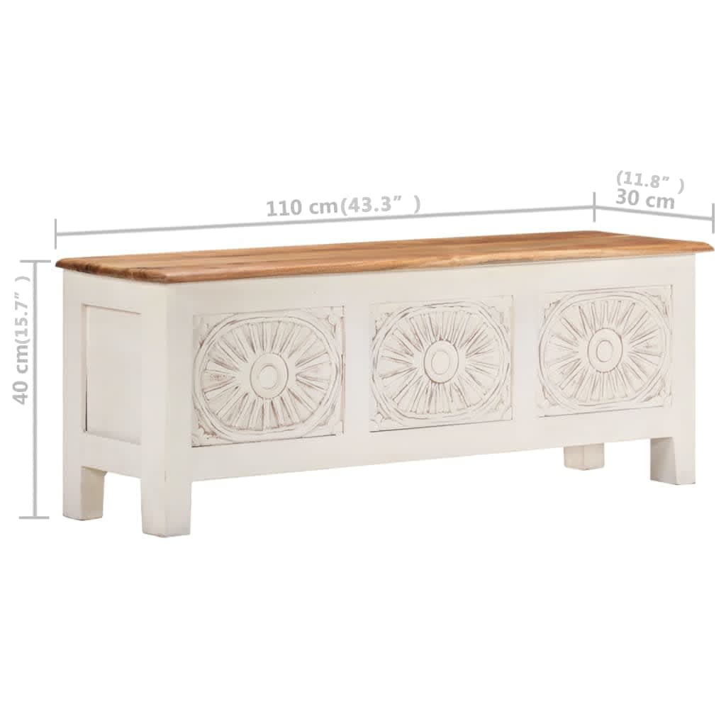 Truhe 110x30x40 cm Massivholz Akazie