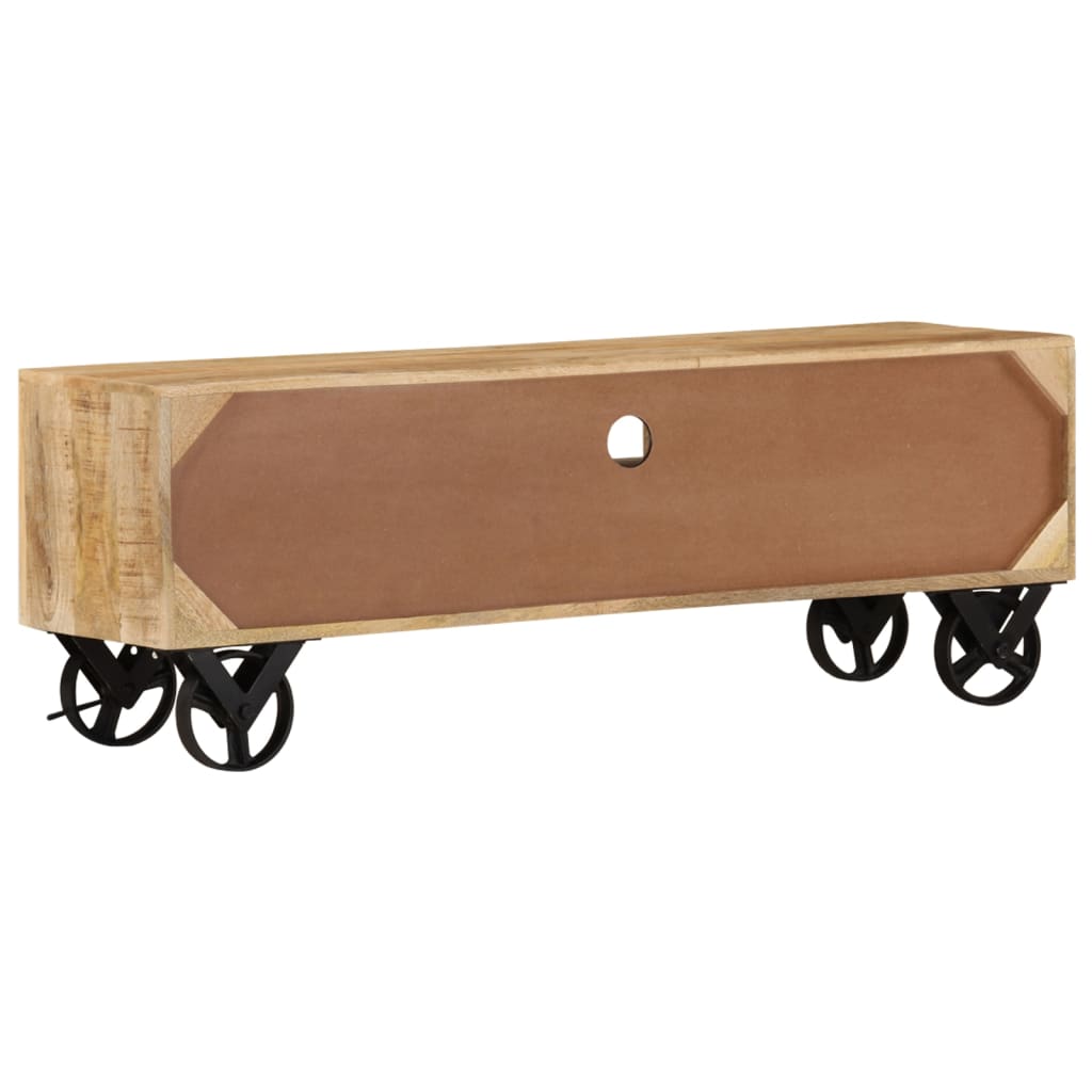 TV-Schrank mit Rädern 110x30x37 cm Massivholz Mango