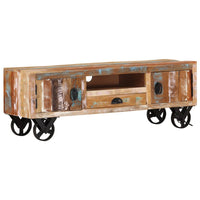 Thumbnail for TV-Schrank mit Rädern 110x30x37 cm Altholz Massiv