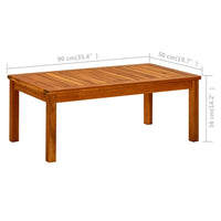 Thumbnail for Garten-Couchtisch 90x50x36 cm Massivholz Akazie