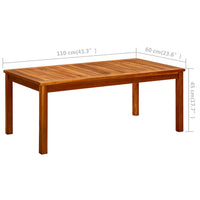 Thumbnail for Garten-Couchtisch 110x60x45 cm Massivholz Akazie