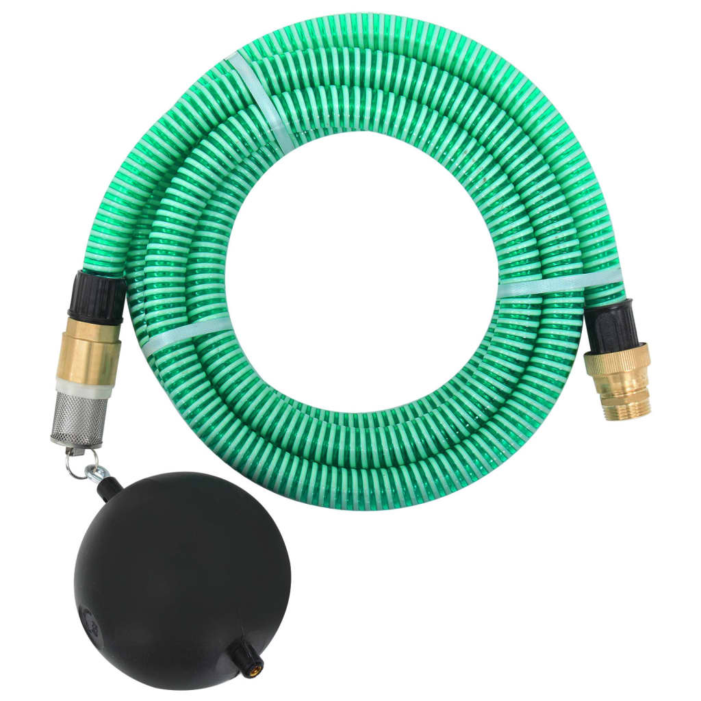 Saugschlauch mit Messing-Anschlüssen 10 m 25 mm Grün