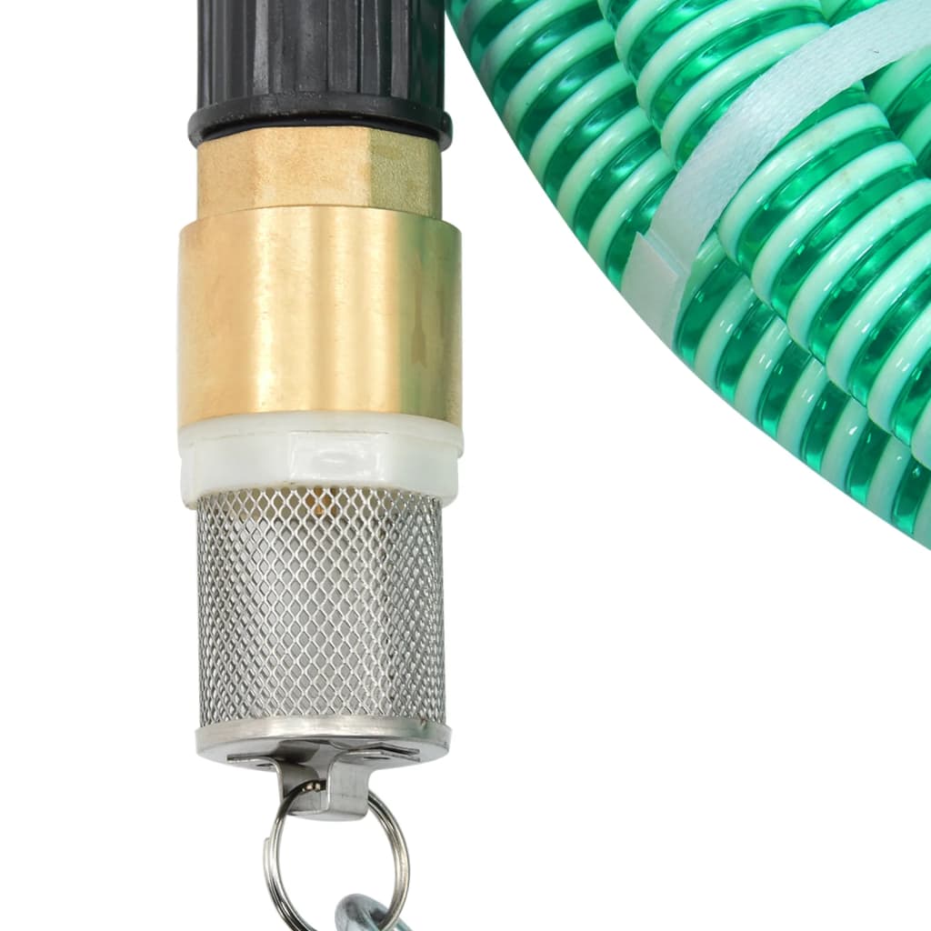 Saugschlauch mit Messing-Anschlüssen 10 m 25 mm Grün