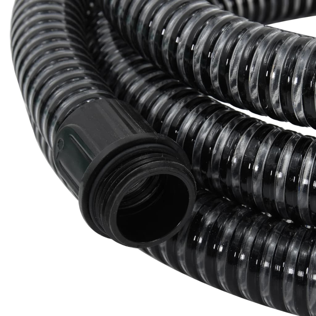 Saugschlauch mit Messing-Anschlüssen 10 m 25 mm Schwarz