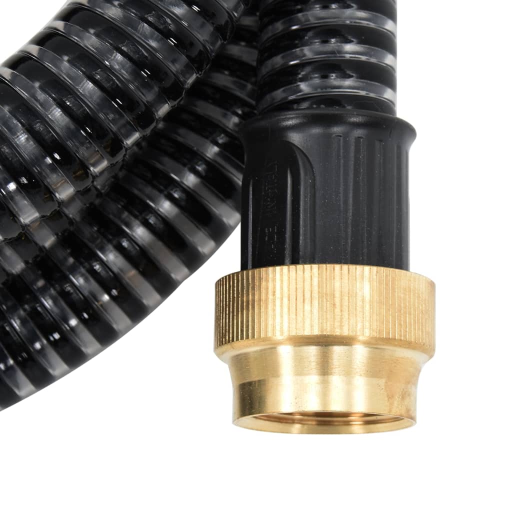 Saugschlauch mit Messing-Anschlüssen 25 m 25 mm Schwarz