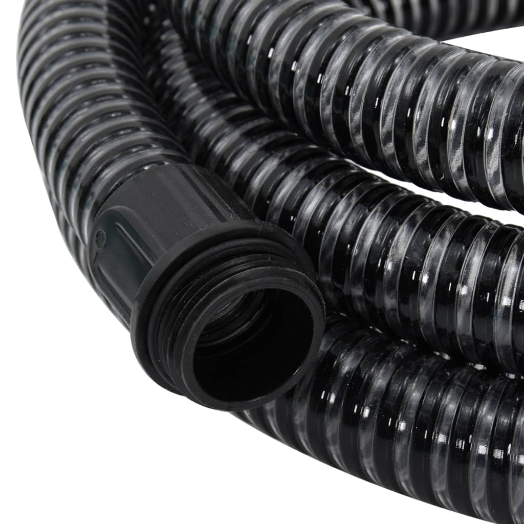 Saugschlauch mit Messing-Anschlüssen 25 m 25 mm Schwarz