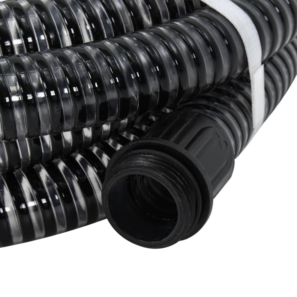 Saugschlauch mit Messing-Anschlüssen 25 m 25 mm Schwarz