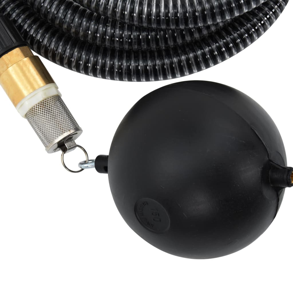 Saugschlauch mit Messing-Anschlüssen 25 m 25 mm Schwarz