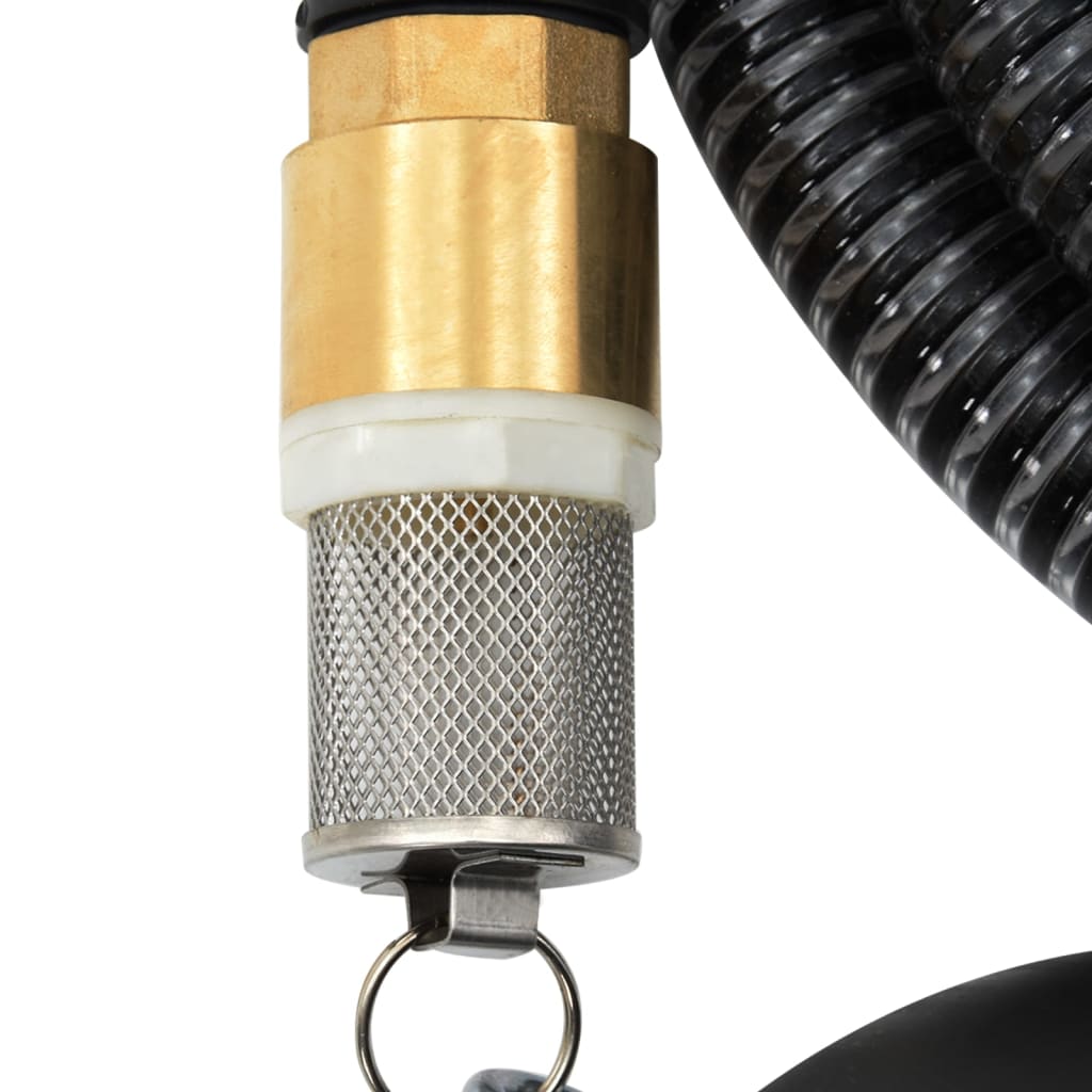 Saugschlauch mit Messing-Anschlüssen 25 m 25 mm Schwarz