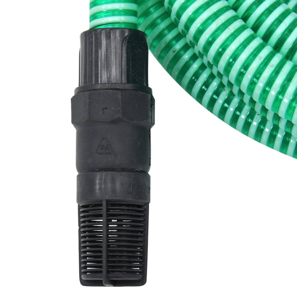 Saugschlauch mit PVC-Anschlüssen 4 m 22 mm Grün