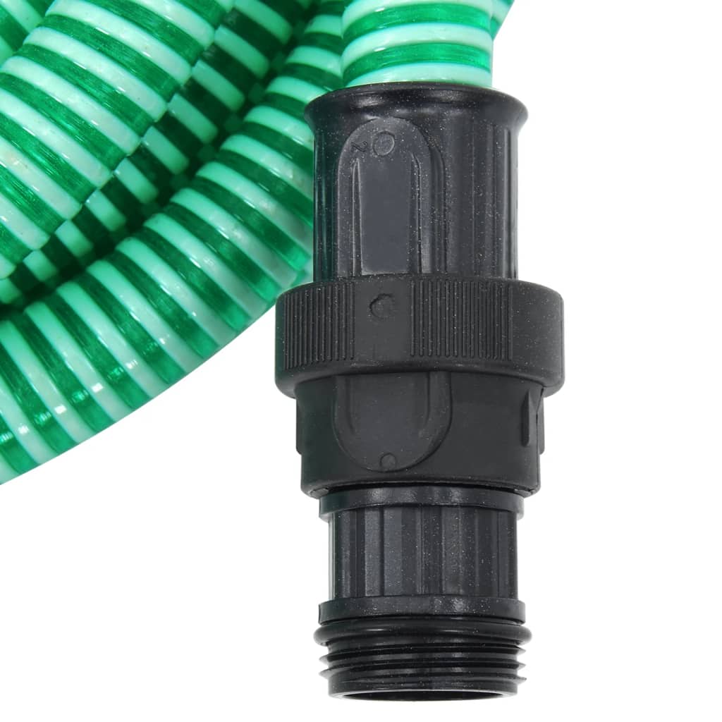 Saugschlauch mit PVC-Anschlüssen 10 m 22 mm Grün