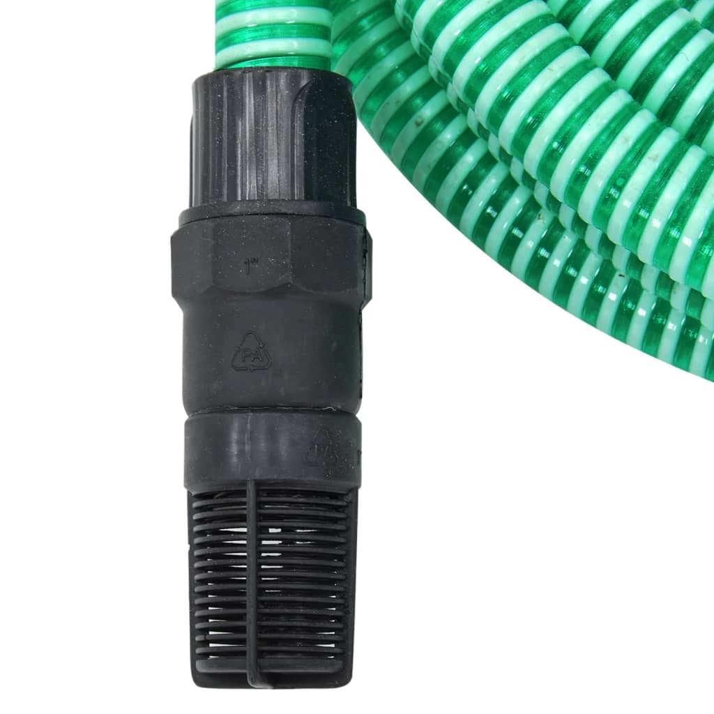 Saugschlauch mit PVC-Anschlüssen 10 m 22 mm Grün