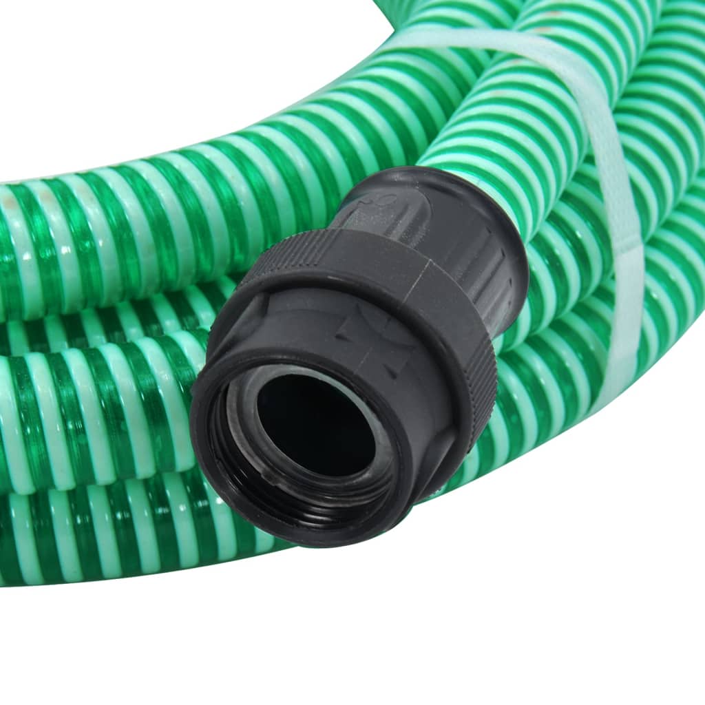 Saugschlauch mit PVC-Anschlüssen 10 m 22 mm Grün