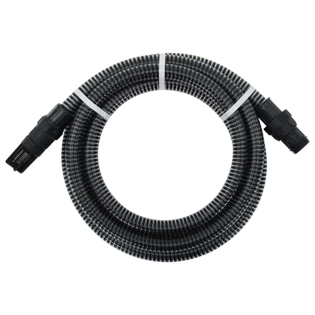 Saugschlauch mit PVC-Anschlüssen 4 m 22 mm Schwarz