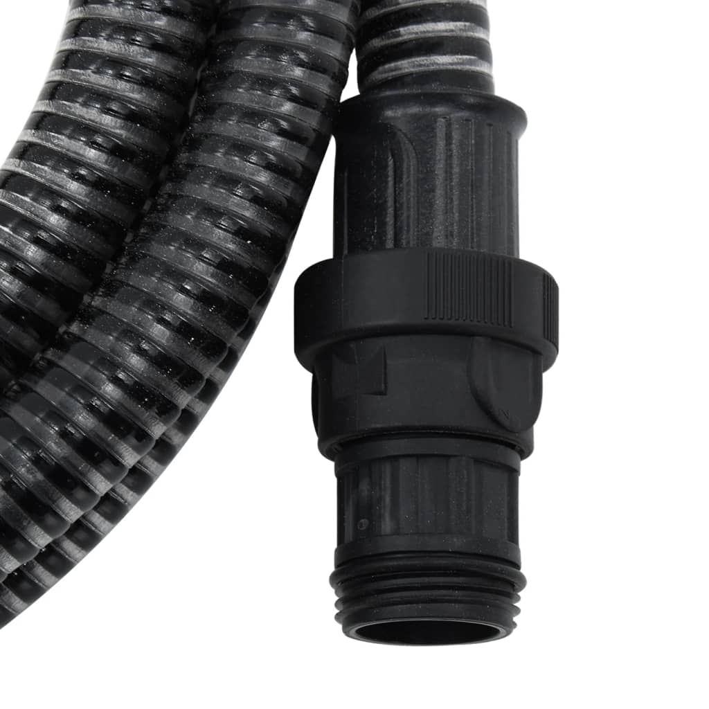 Saugschlauch mit PVC-Anschlüssen 4 m 22 mm Schwarz