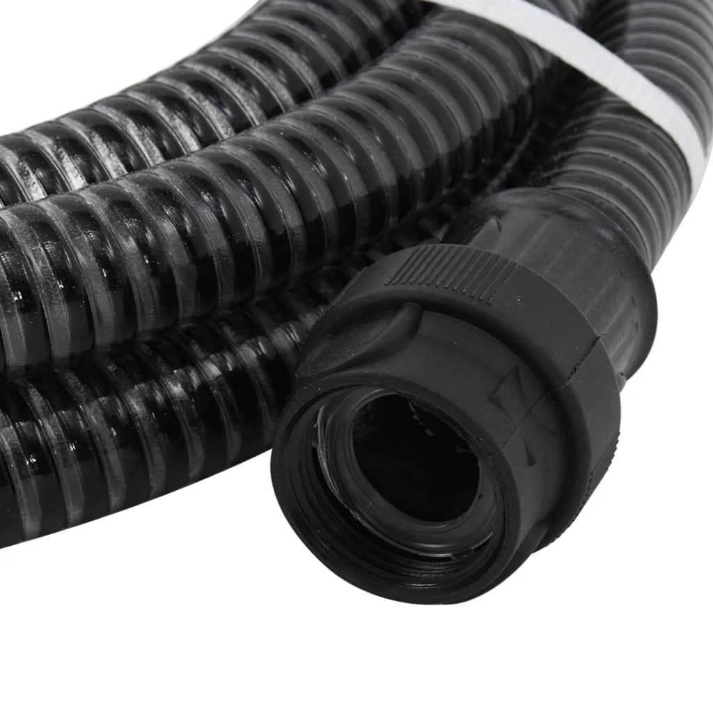Saugschlauch mit PVC-Anschlüssen 4 m 22 mm Schwarz