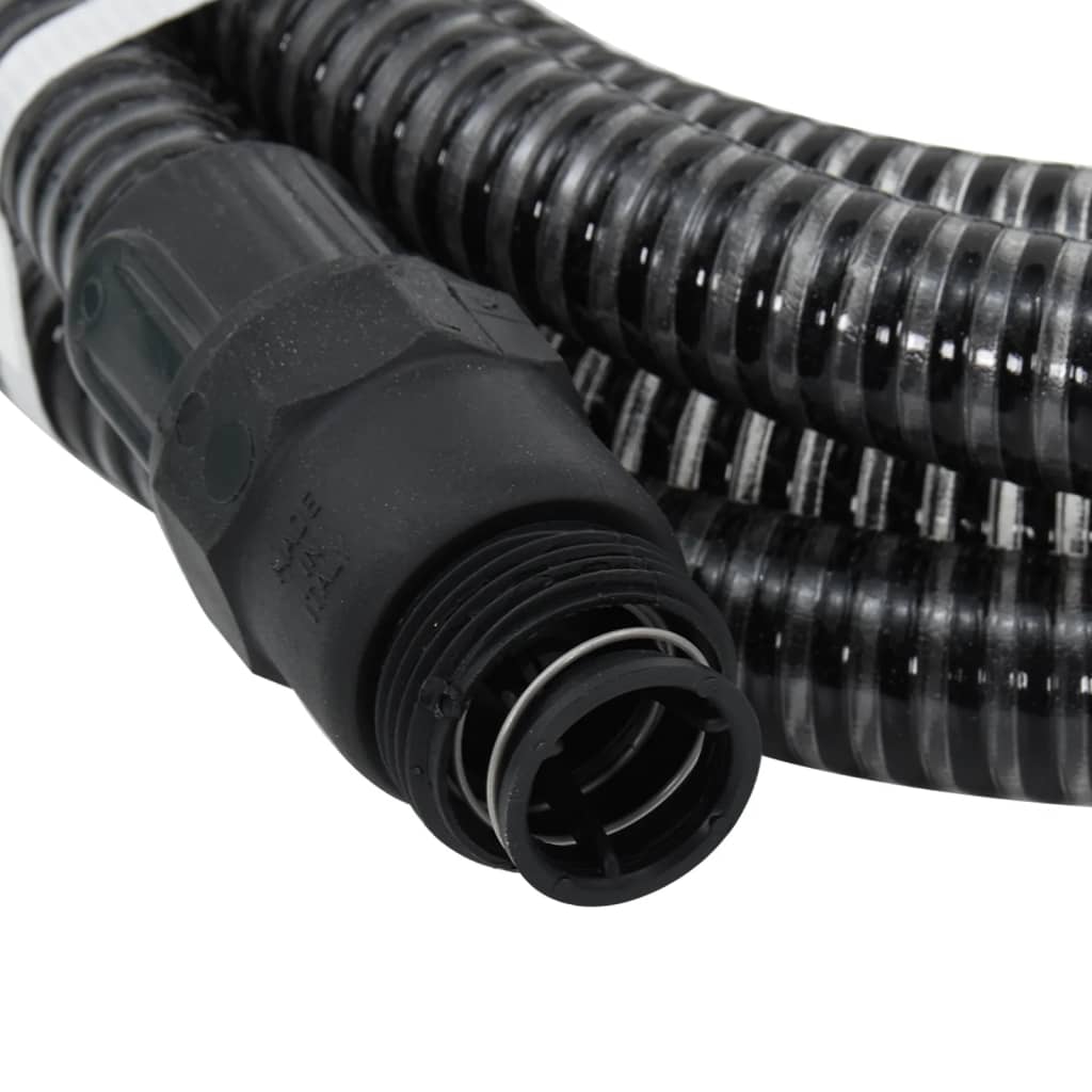Saugschlauch mit PVC-Anschlüssen 4 m 22 mm Schwarz