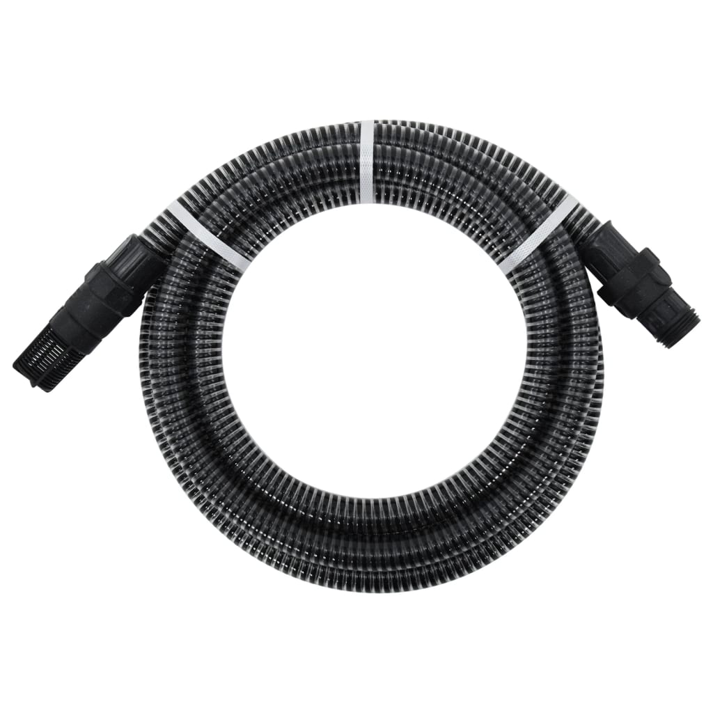 Saugschlauch mit PVC-Anschlüssen 10 m 22 mm Schwarz