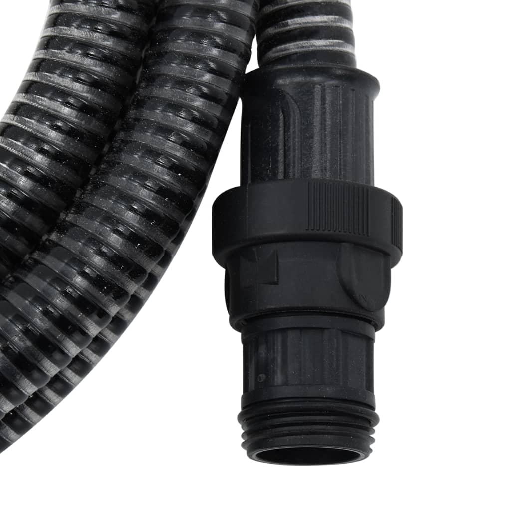 Saugschlauch mit PVC-Anschlüssen 10 m 22 mm Schwarz