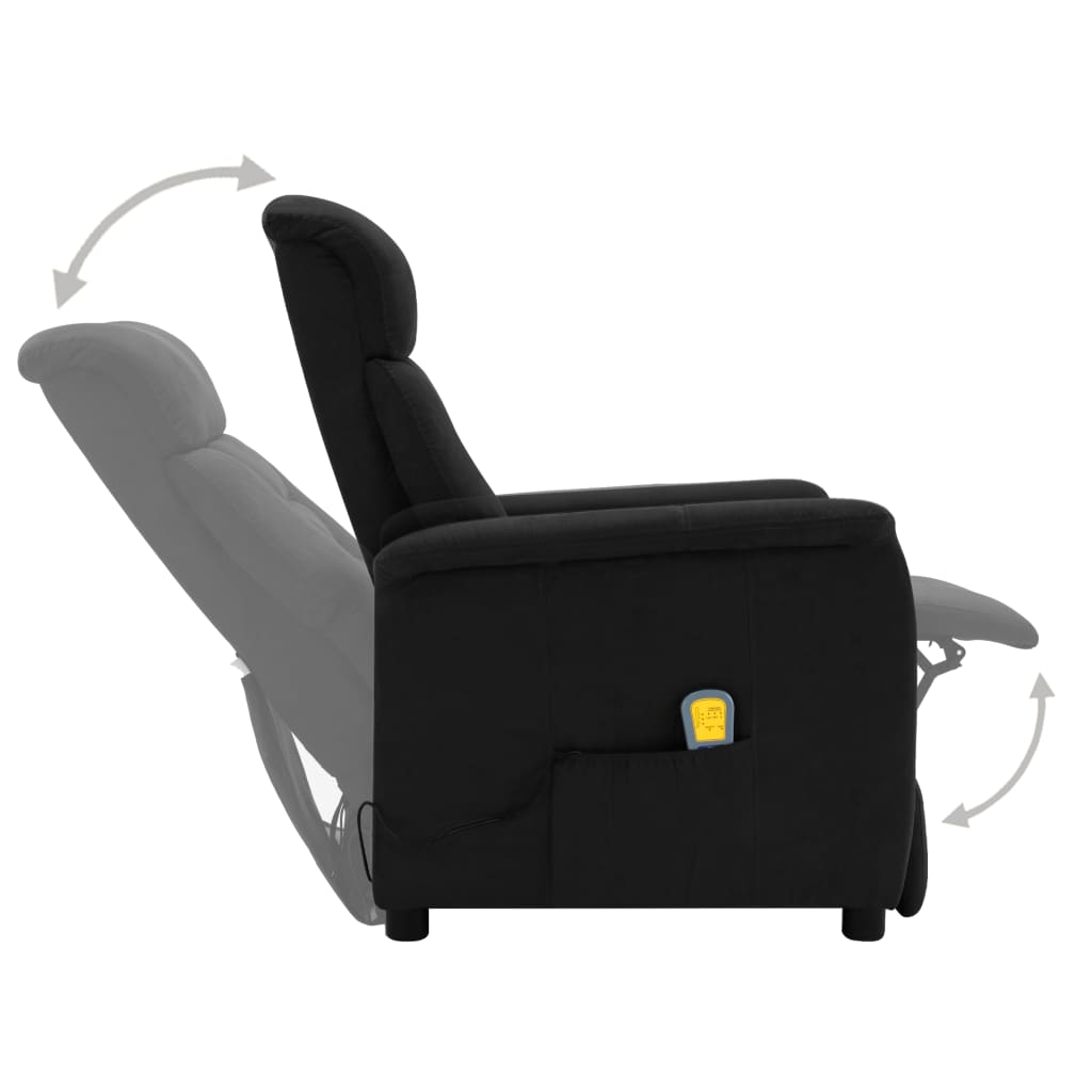 Elektrischer Massagesessel Schwarz Wildleder-Optik