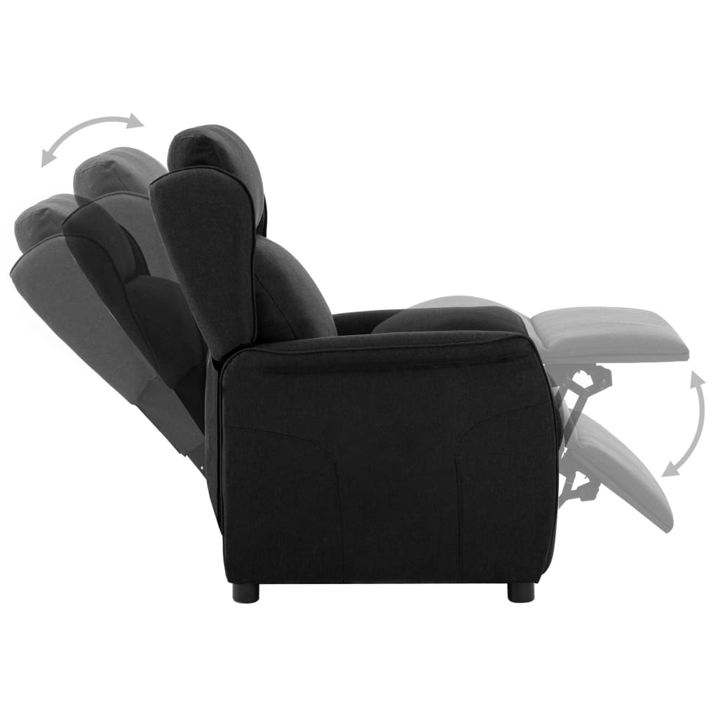 Elektrischer Relaxsessel Schwarz Stoff