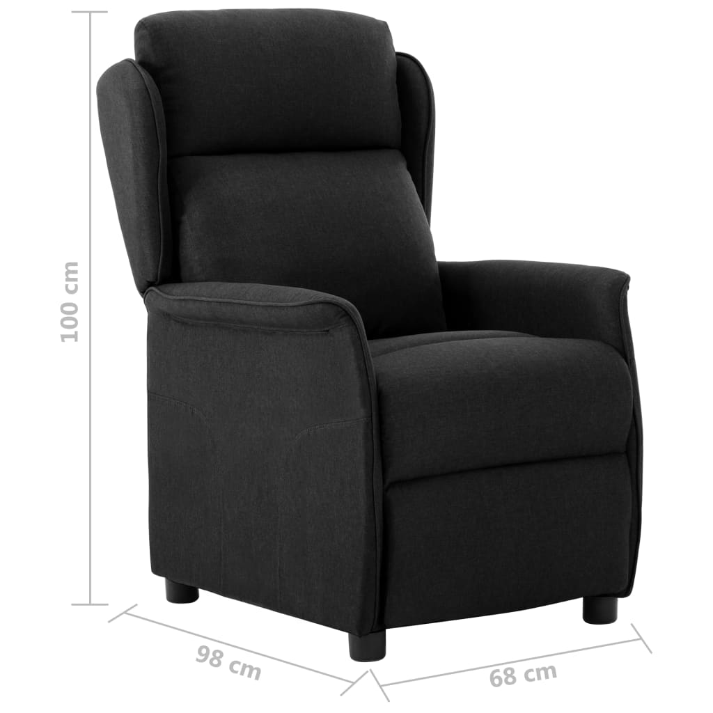 Elektrischer Relaxsessel Schwarz Stoff