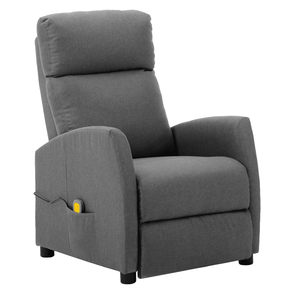 Elektrischer Massagesessel Hellgrau Stoff