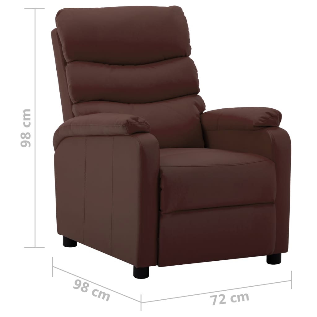 Elektrischer Sessel Verstellbar Braun Kunstleder