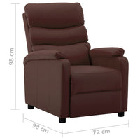 Thumbnail for Elektrischer Sessel Verstellbar Braun Kunstleder