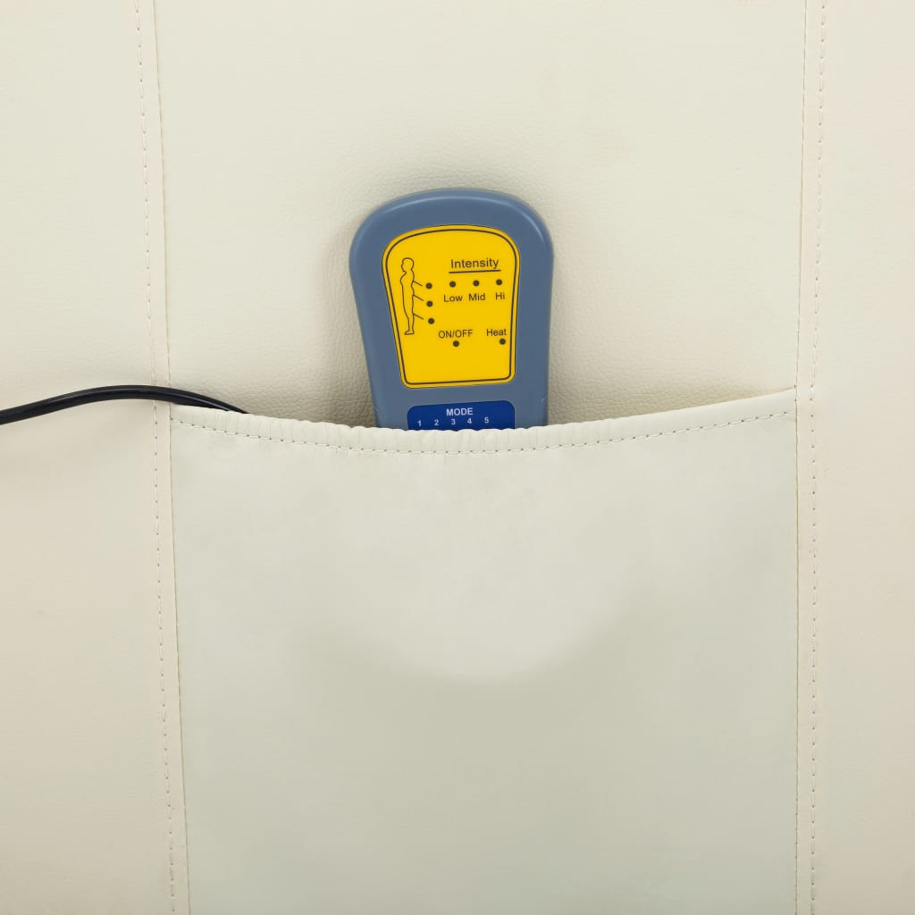 Elektrischer Massagesessel Creme Kunstleder