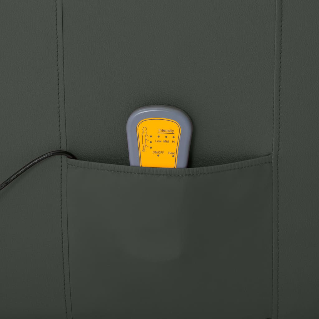 Elektrischer Massagesessel Grau Kunstleder