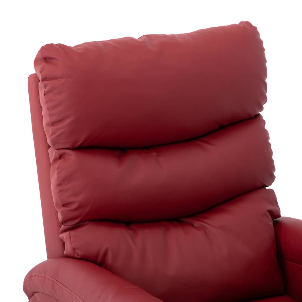 Elektrischer Massagesessel Weinrot Kunstleder