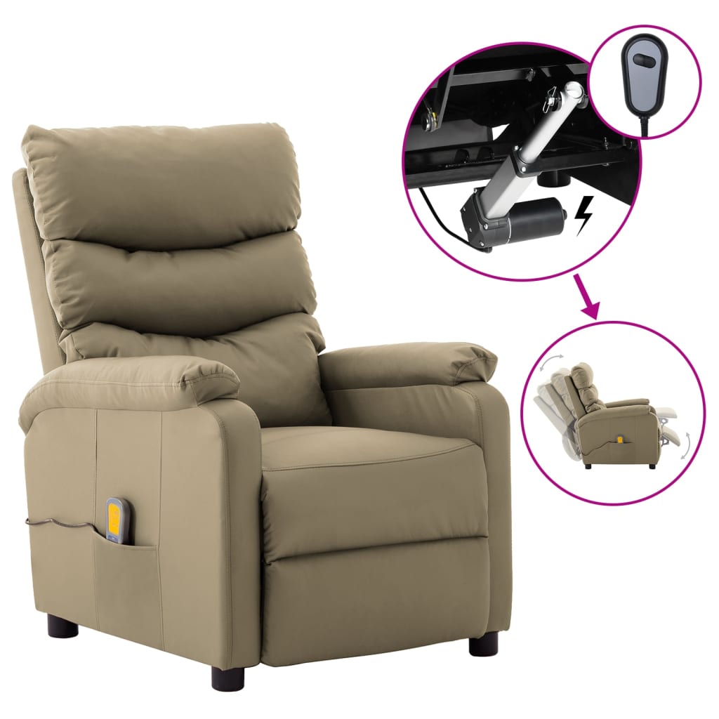Elektrischer Massagesessel Cappuccino-Braun Kunstleder