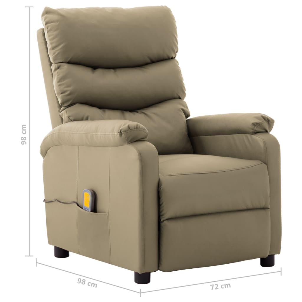 Elektrischer Massagesessel Cappuccino-Braun Kunstleder