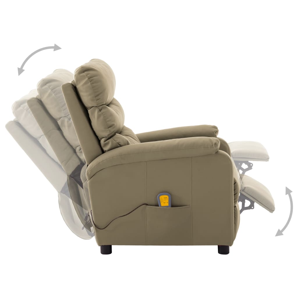 Elektrischer Massagesessel Cappuccino-Braun Kunstleder