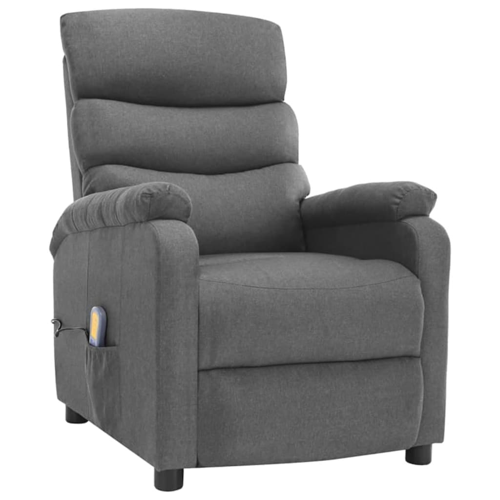 Elektrischer Massagesessel Hellgrau Stoff