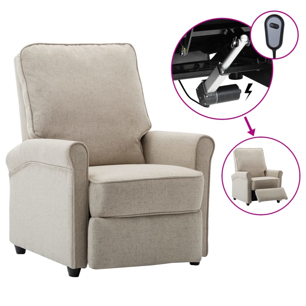 Elektrischer TV-Sessel Creme Stoff