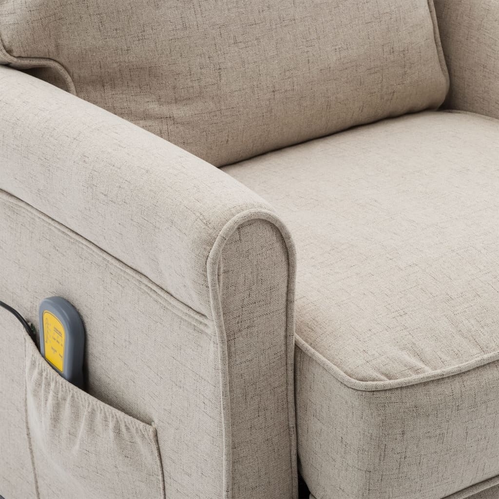 Elektrischer Massagesessel Creme Stoff