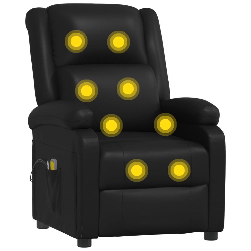 Massagesessel Elektrisch Schwarz Kunstleder