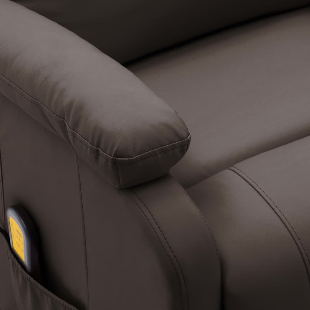 Elektrischer Massagesessel Braun Kunstleder