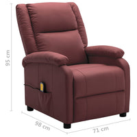 Thumbnail for Elektrischer Massagesessel Weinrot Kunstleder