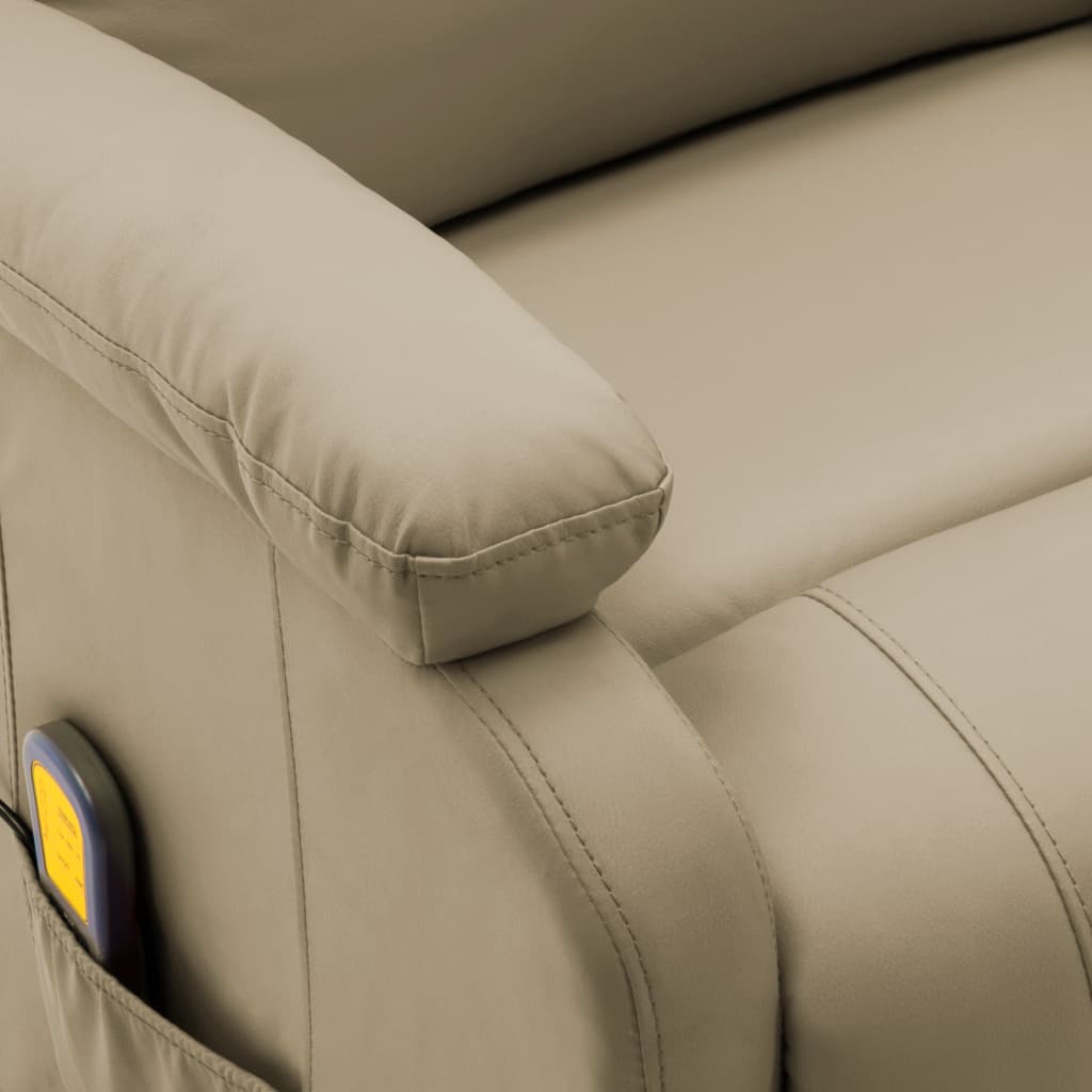 Elektrischer Massagesessel Cappuccino-Braun Kunstleder