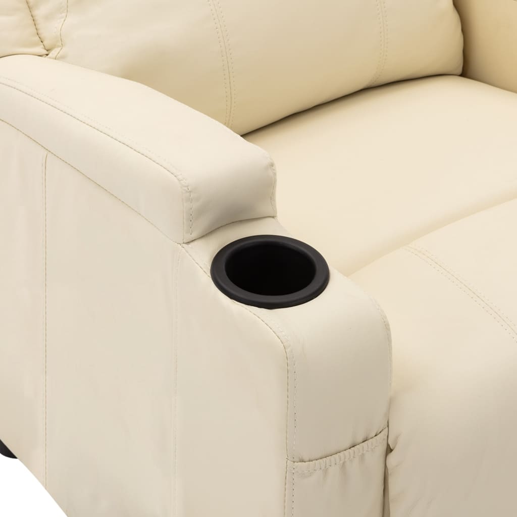 Relaxsessel Elektrisch Cremeweiß Kunstleder