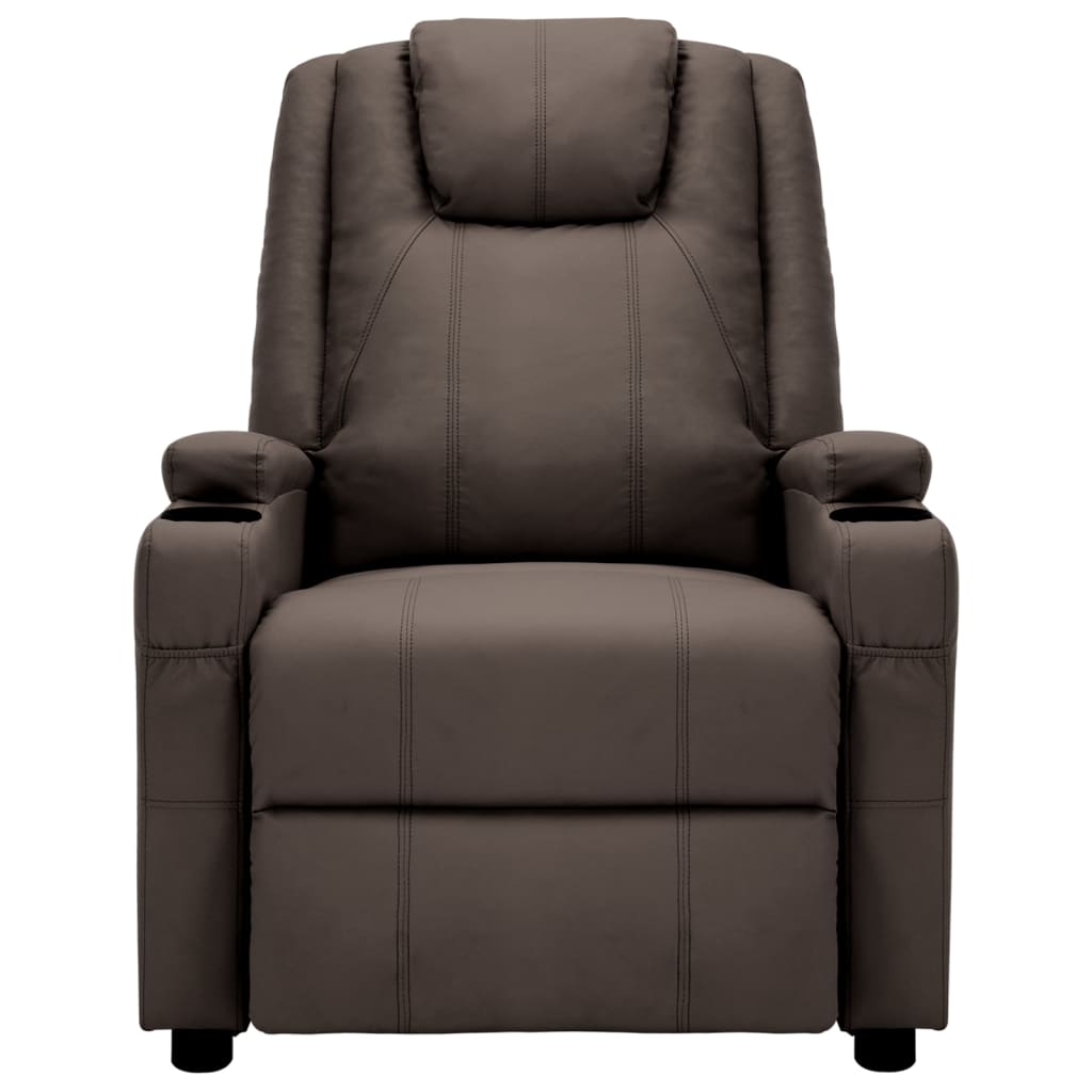 Elektrischer Relaxsessel Braun Kunstleder