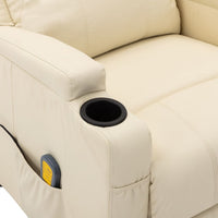 Thumbnail for Massagesessel Elektrisch Cremeweiß Kunstleder