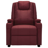 Thumbnail for Massagesessel Elektrisch Weinrot Kunstleder
