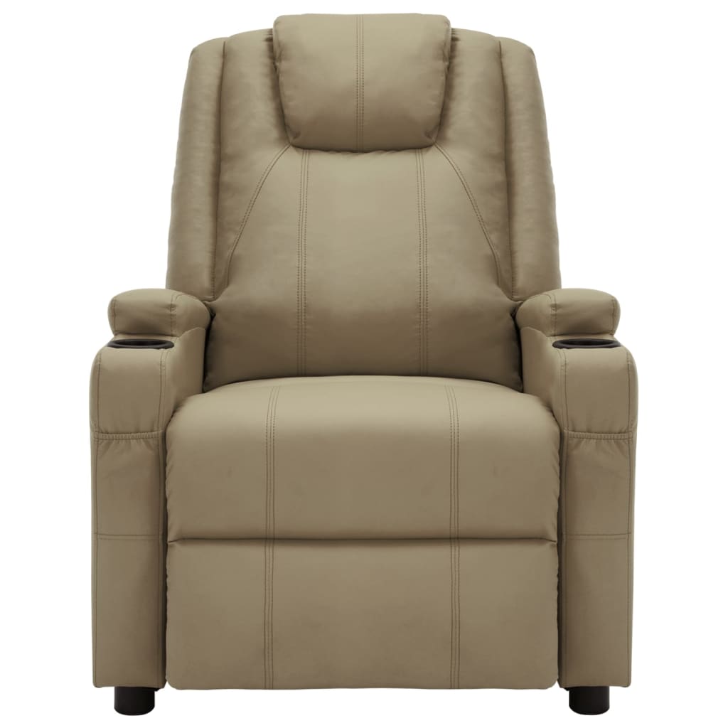 Massagesessel Elektrisch Cappuccino-Braun Kunstleder