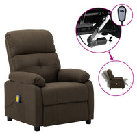 Thumbnail for 3073816 vidaXL Electric Massage Recliner Chair Brown Fabric (289676+327254)