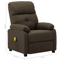 Thumbnail for 3073816 vidaXL Electric Massage Recliner Chair Brown Fabric (289676+327254)