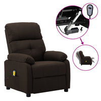 Thumbnail for 3073817 vidaXL Electric Massage Recliner Chair Dark Brown Fabric (289677+327254)